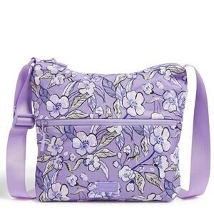 Vera Bradley Lighten UP Crossbody Hipster Bag Wild Roses Lavender Purse